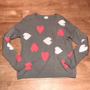 Urban Outfitters Light Gray Heart Sweater